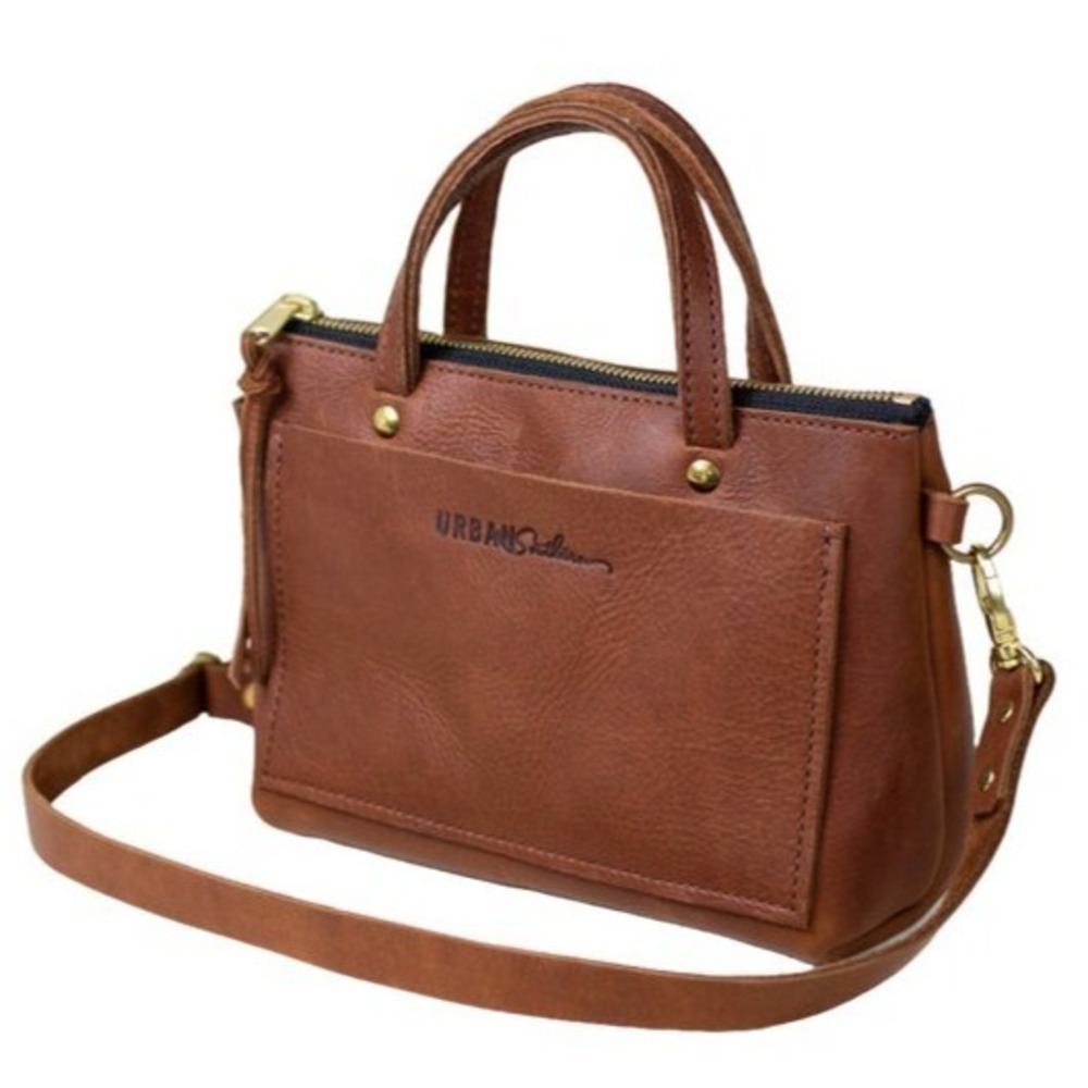 Urban Southern Cassidy crossbody Cognac brown‎ leather 8x3x6"